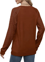 Saloogoe Cable Knit Sleeve Sweatshirt
