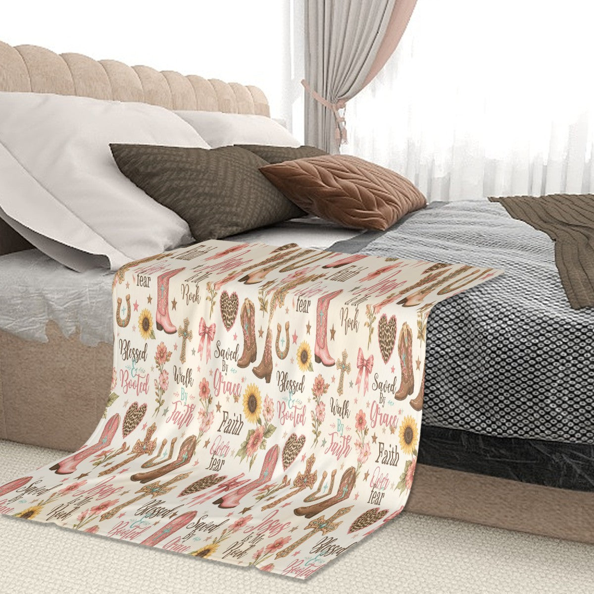 Sofa Blanket Christian Cowgirl