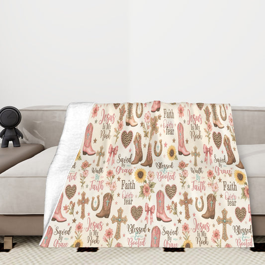 Sofa Blanket Christian Cowgirl