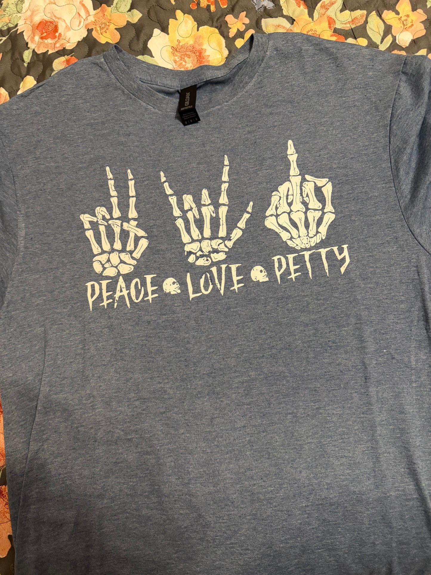 Peace Love Petty Skeleton Graphic Tee