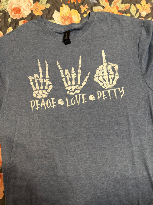 Peace Love Petty Skeleton Graphic Tee