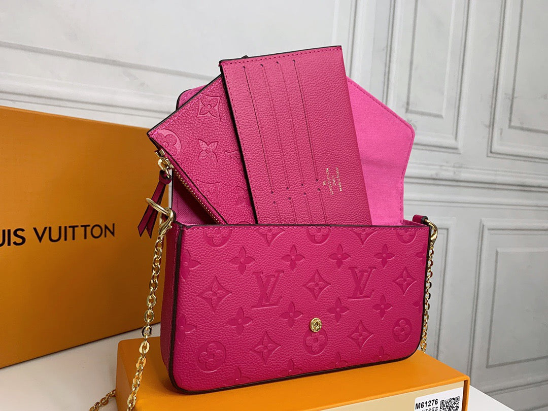Hot Pink Embossed Crossbody