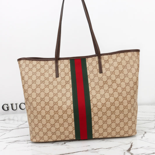 Designer Inspired Stripe Tote Bag – PREORDER 🤎✨