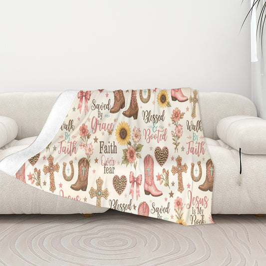 Sofa Blanket Christian Cowgirl